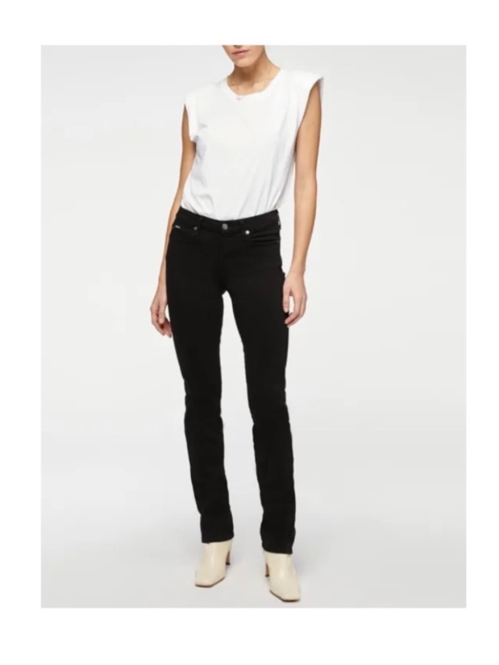 7 For All Mankind kimmie straight leg washed black jeans
